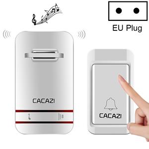 CACAZI V027G één knop één ontvangers zelfaangedreven draadloze Home Kinetic elektronische deurbel EU-stekker