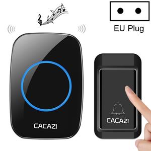 CACAZI A10G één knop één ontvangers zelfaangedreven draadloze Home draadloze Bell EU plug (zwart)