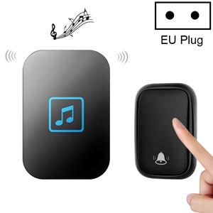 CACAZI FA86 zelfaangedreven Smart Home Draadloze deurbel EU-stekker (zwart)