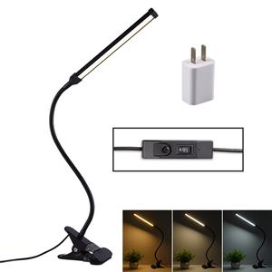 fonkin LED bureaulamp 8W opvouwbare oogbescherming tafellamp USB plug-in versie + stekker (zwart)