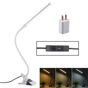 huismerk LED bureaulamp 8W opvouwbare oogbescherming tafellamp USB plug-in versie + stekker (wit)