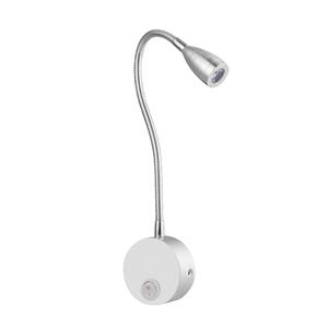 huismerk 3W zilveren Shell flexibele Goose nek wit licht LED Lamp leeslamp 160 LM 3000-3200K Wall Mount licht muur schans Lamp kreeg de CE / FCC-certificatie