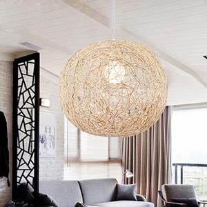 YWXLight creatief tuin Hemp bal hanger licht rotan Art linnen draad vogel Nest bal LED Hang Lamp (wit)