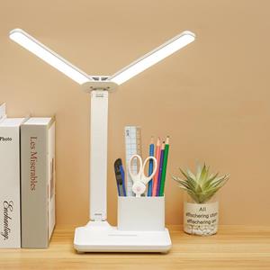 huismerk Double Head Lighting LED Charging Desk Lamp Style: Plug-in versie + kabel