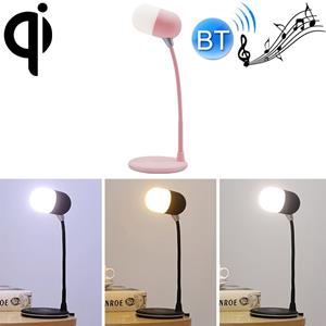 huismerk L4 Multifunctioneel draadloos opladen LED-bureaulamp Bluetooth 5.0 Luidspreker(Roze)