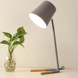 huismerk YWXLight LED Eye-zorgzame tafellamp moderne creatieve minimalistische slaapkamer bed lamp student studie tafellamp (grijs)