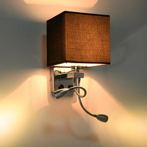 huismerk Creatieve minimalistische woonkamer slaapkamer bed lamp Hotel Lees lamp lampenkap kleur: dubbele buis zwart