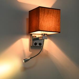 huismerk Creatieve minimalistische woonkamer slaapkamer bed lamp Hotel Lees lamp lampenkap kleur: single Tube koffie