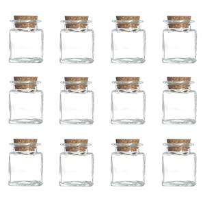 Cosy & Trendy Set van 24x stuks voorraadpotjes/bewaarpotjes 50 ml glas met kurken stop - Kruidenpotjes