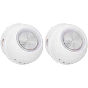 Grundig LED nachtlampjes/verlichting draaibaar wit licht 5 cm 2-pack - Slaapkamer/babykamer - Nachtlampjes/verlichting
