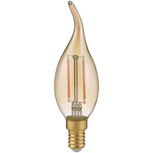 BES LED LED Lamp - Kaarslamp - Filament - Trion Kirza - E14 Fitting - 2W - Warm Wit-2700K - Amber - Glas