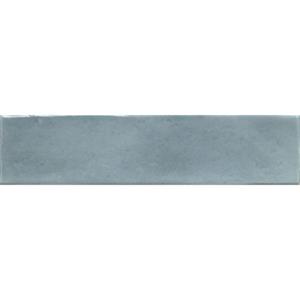 Cifre Ceramica Cifre Cerámica Opal Sky glans 7.5x30cm Wandtegel Vintage look Glans Licht blauw SW07310785-6