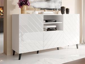 Mobistoxx Dressoir ABELA 2 deuren 1 lade wit/hoogglans wit