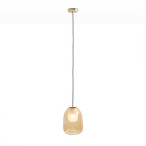 LA REDOUTE INTERIEURS Hanglamp in messing en amber glas Ø20 cm, Bumble