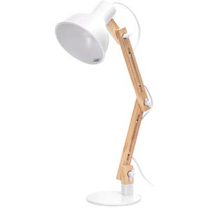 BES LED LED Tafellamp - Tafelverlichting - Aigi Julia - E27 Fitting - Rond - Mat Wit/Bruin - Hout