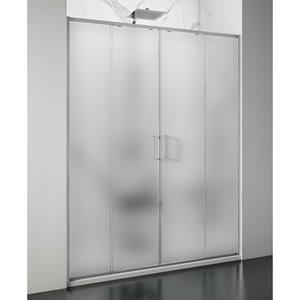 Lacus Nisdeur  Stromboli Evo 2 Schuifdeuren 140x200 Cm Mat Glas Chroom