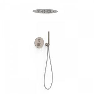 Tres Regendoucheset Inbouw  Study Exclusive Rond 38 cm Met Plafonddouche en Handdoucheset met Staafhanddouche RVS