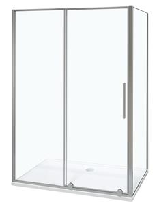 Luca Varess Morano douchehoek met schuifdeur en vaste zijwand 90 x 120 cm helder glas glans chroom profiel