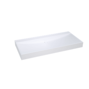 Balmani Wave enkele wastafel voor 2 kraangaten matte Solid Surface 120 x 55,5 cm