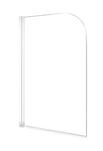 Linie Palma enkele badwand 80 cm helder glas mat wit profiel
