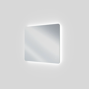 Linie Lux afgeronde hoeken badkamerspiegel 93 x 75 cm met spiegelverlichting