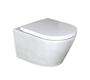 Luca Varess Calibro hangend toilet hoogglans wit randloos met medio wc-bril