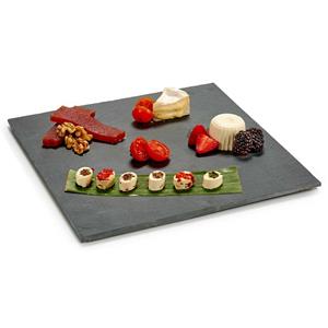 Kinvara Leisteen voedsel hapjes serveerplank 30 x 30 cm - Serveer/presenteer dienblad antraciet