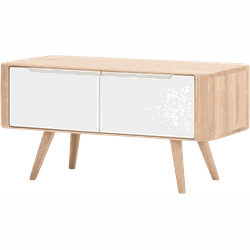 Gazzda Ena storage bench houten opbergbankje whitewash - 90 x 42 cm