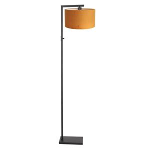 Steinhauer LIGHTING Stehlampe, Stehleuchte Standlampe Wohnzimmerleuchte E27 Textil gold schwarz matt H 160 cm