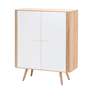 Gazzda Ena cabinet houten opbergkast whitewash - 90 x 110 cm