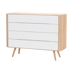 Gazzda Ena drawer 120 - 4 drawers houten ladekast whitewash - 120 x 90 cm