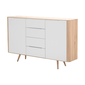 Gazzda Ena dresser 180 houten ladekast whitewash - 180 x 110 cm