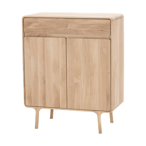 Gazzda Fawn cabinet houten opbergkast whitewash - 90 x 110 cm