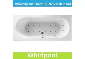 Villeroy en Boch Ligbad Villeroy & Boch O.novo 180x80 cm Balboa Whirlpool systeem Dubbel 