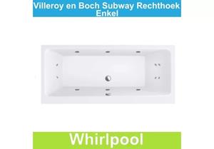 Ligbad Villeroy & Boch Subway 190x90 cm Balboa Whirlpool systeem Enkel 