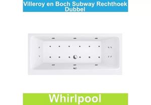 Riho Ligbad Villeroy & Boch Subway 180x80 cm met Balboa Whirlpool systeem Dubbel 