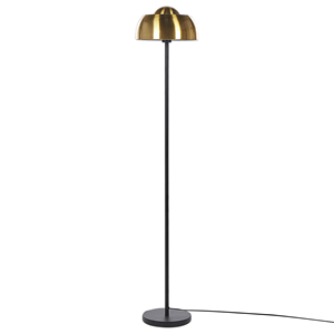beliani Stehlampe Gold / Schwarz 148 cm aus Stahl mit langem Kabel mit Schalter rund Industrie Look Modernes Design - Gold