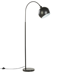 Beliani - Stehlampe Schwarz aus Eisen 148 cm langes Kabel mit Schalter Bogenlampe Modernes Design - Weiß