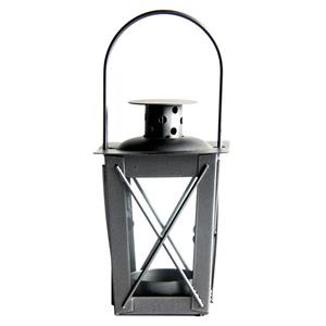 Fancy Flames Zilveren tuin lantaarn/windlicht van ijzer 7,5 x 7,5 x 11 cm - Tuinverlichting - Kaarsenhouders - Lantaarns - Lantaarns
