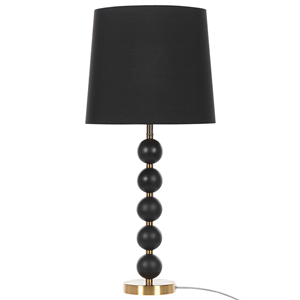 beliani Tischlampe Schwarz mit Gold Stahl/Polyester/Baumwolle 75 cm Dekorativer Lampenfuß Langes Kabel mit Schalter Industrie Design Wohnzimmer Salon