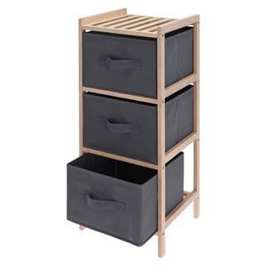 H&S Collection Ambiance - Opbergkast met 3 Opbergboxen - Grenenhout - 65 x 27.5 cm