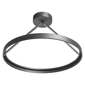 Beliani - Runde Hängelampe schwarz Metall mit eingebautem LED-Licht Agno - Schwarz