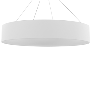 beliani Led Hängelampe Weiß Stahl u. Acryl ø 60 cm Rund Ringform mit Langem Kabel Modern für Flur Küche Esstisch Wohnküche Hohe Decken Innenräume - Weiß