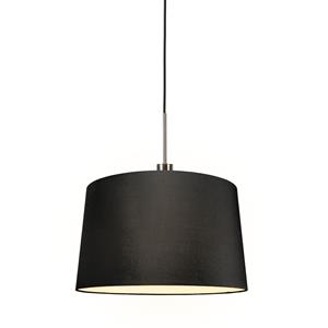 Qazqa Moderne Hanglamp Staal Met Kap 45 Cm Zwart - Combi 1