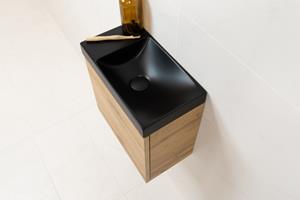 SaniGoods Minimo fontein zonder kraangat 40x22cm zwart mat