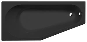 Polysan Tigra asymmetrisch ligbad 170x80cm links zwart mat
