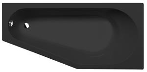 Polysan Tigra asymmetrisch ligbad 170x80cm rechts zwart mat