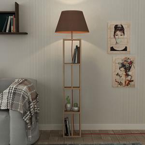 Lampe mit Aufbewahrung 8 Regale Dekor Eiche Sonoma H163,5 cm - Giorno - Holz - Calicosy