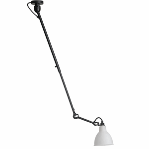 Lampe Gras N302 Plafondlamp Mat Zwart/ Opaal Glaskap
