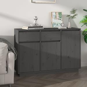 vidaXL Sideboard »Sideboard Grau 110x34x75 cm Massivholz Kiefer« (1 St)